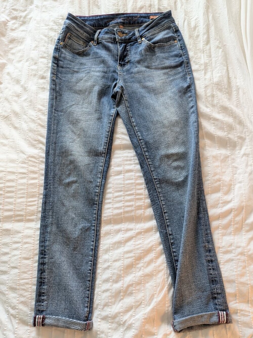 JAG Jeans Girlfriend Mid-Rise Cuffed Stretch Jeans (Sz 4)